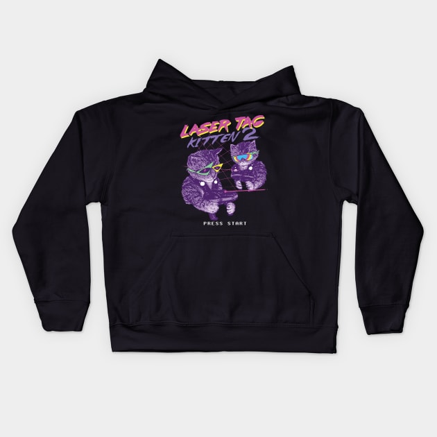 laser tag kitten Kids Hoodie by idontwannawait